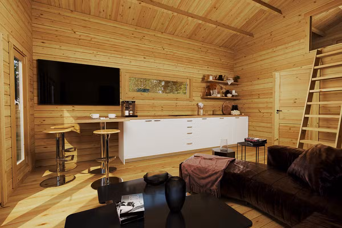 Blockhaus mit Schlafboden