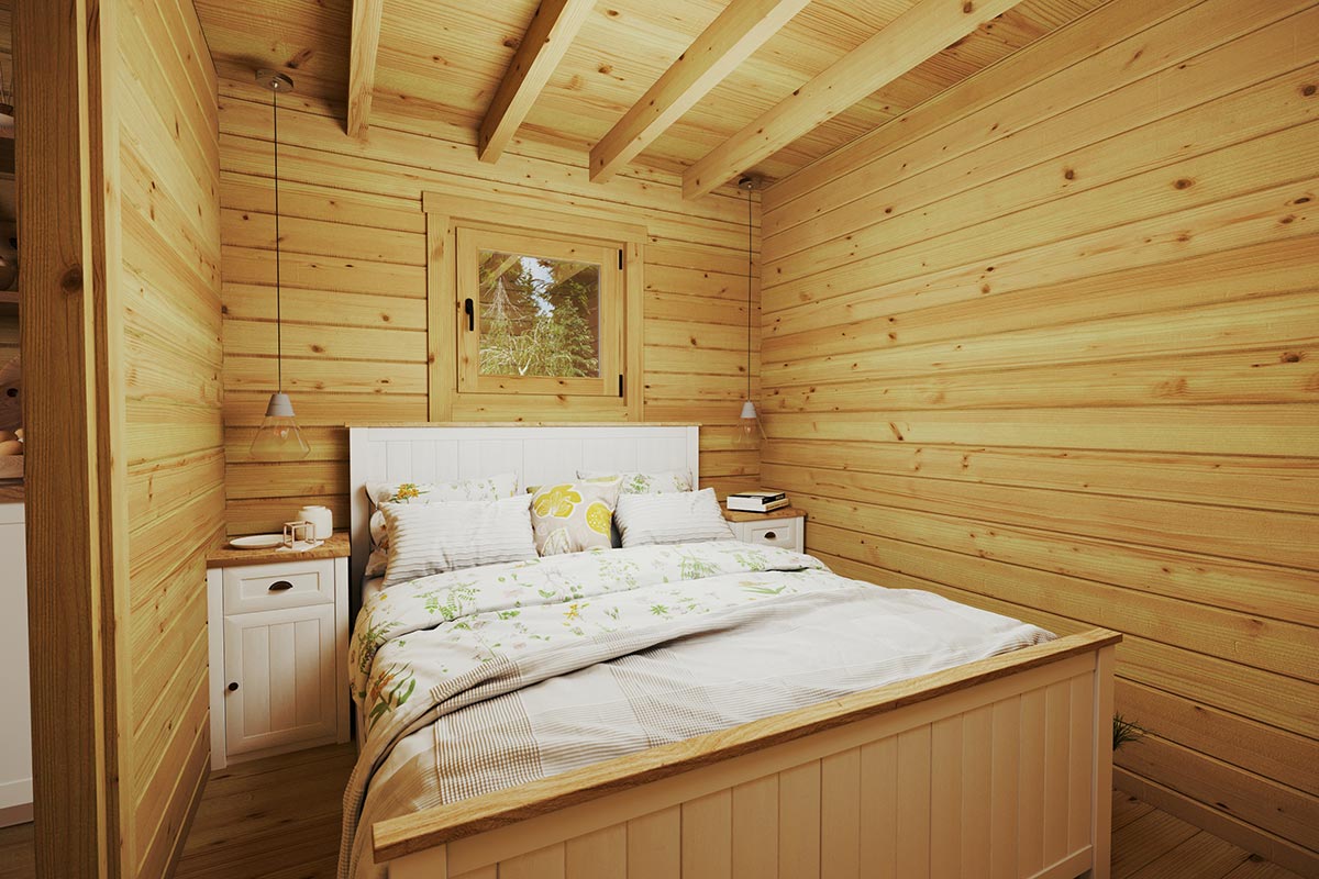 Blockhaus mit Schlafboden