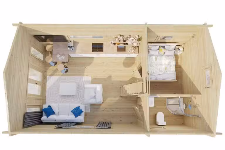 Blockhaus mit Schlafboden