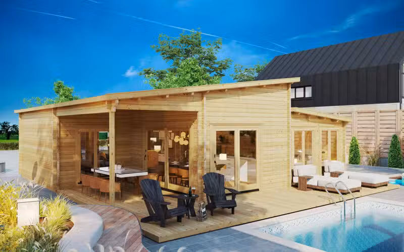 2 Schlafzimmer Blockbohlenhaus