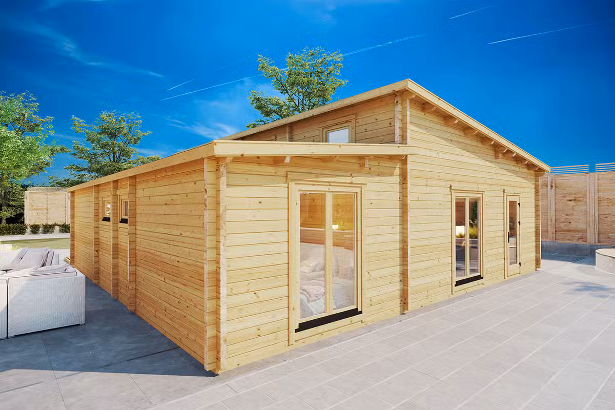 2 Schlafzimmer Blockbohlenhaus