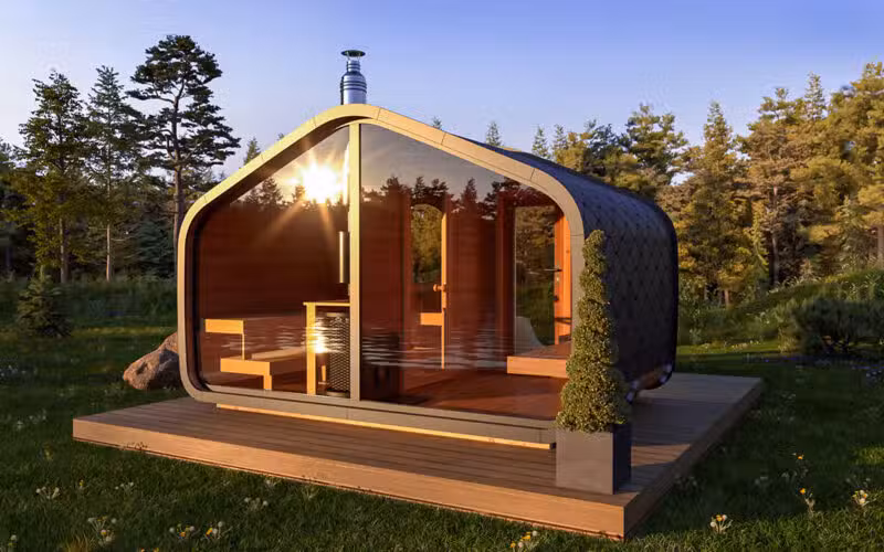 Gartensauna mit Vorraum 4x2m