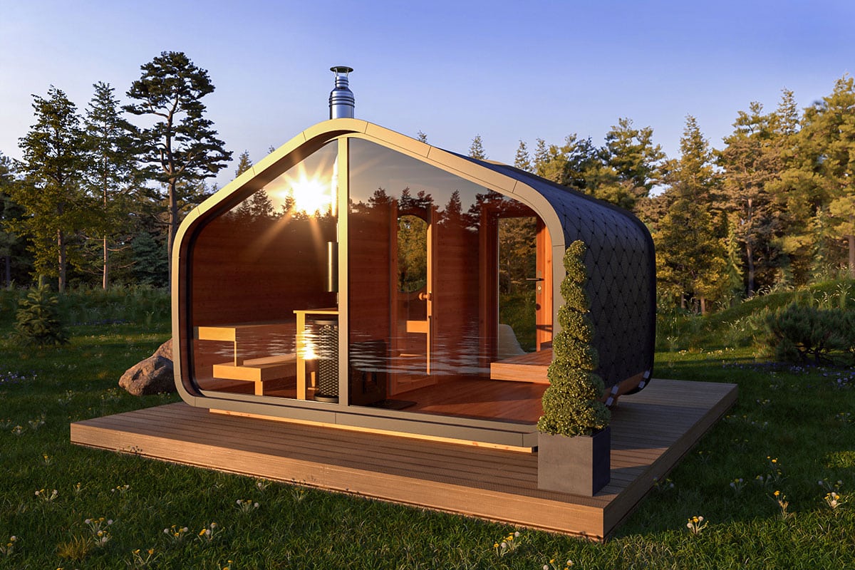 Gartensauna mit Vorraum 4x2m