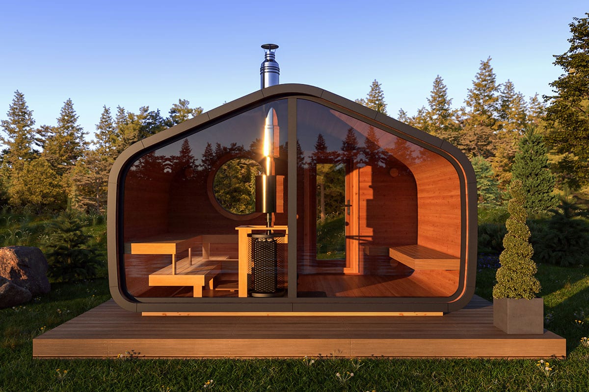 Gartensauna mit Vorraum 4x2m