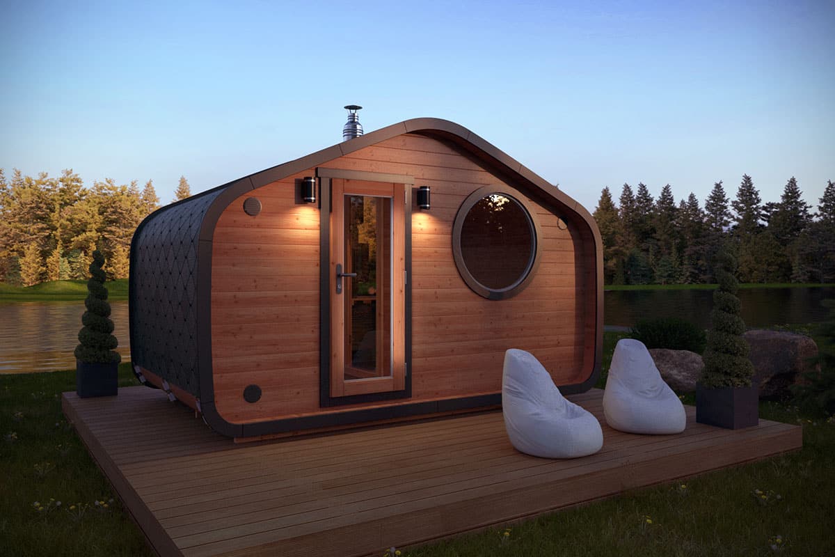 Gartensauna mit Vorraum 4x2m