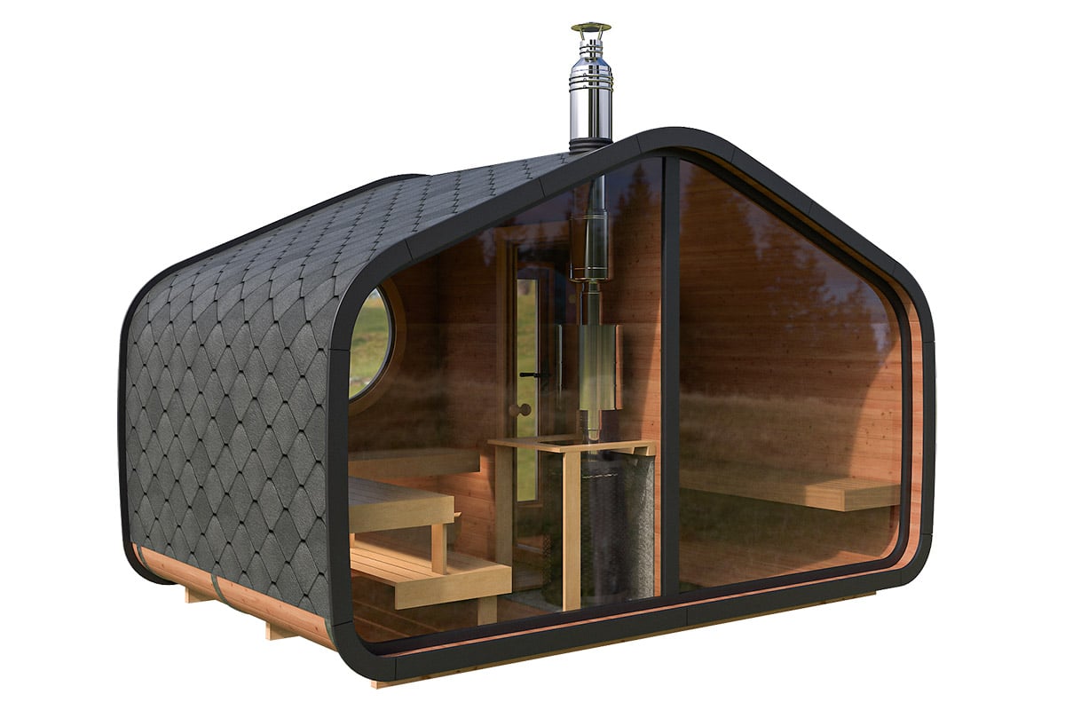 Gartensauna mit Vorraum 4x2m