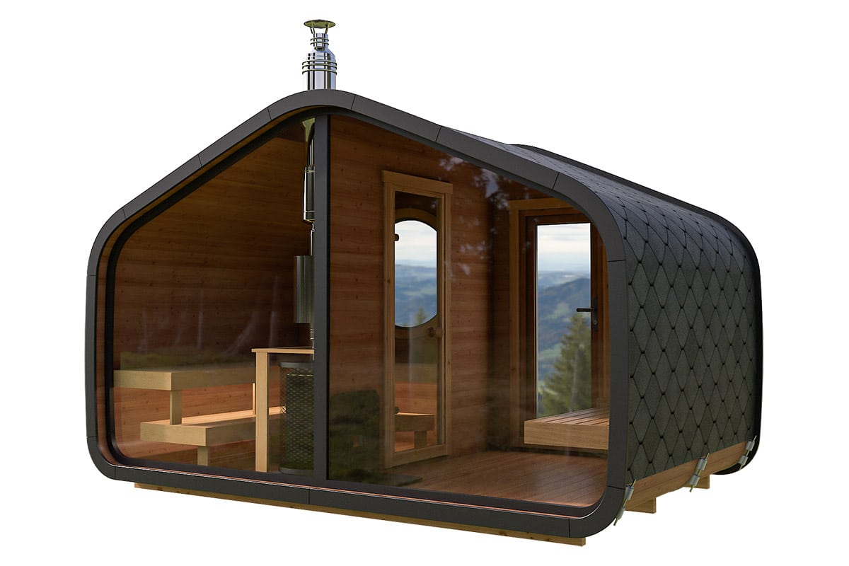 Gartensauna mit Vorraum 4x2m