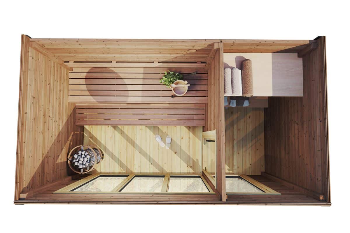 Moderne Gartensauna „Aurland” | 4 x 2 m mit Sauna