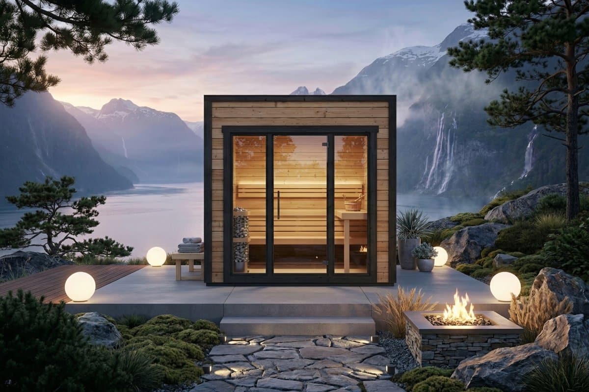 Kleine moderne Gartensauna „Sogne” | 3 x 2 m