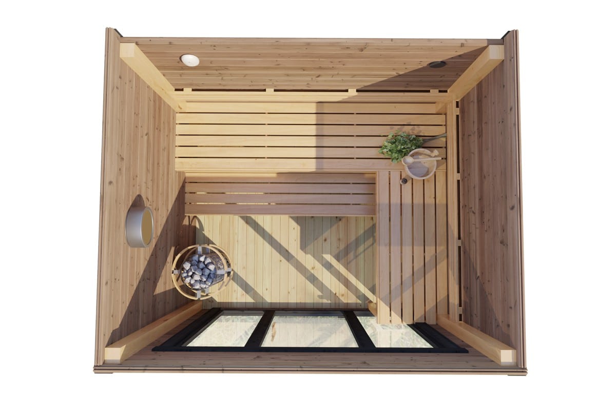 Kleine moderne Gartensauna „Sogne” | 3 x 2 m mit Sauna