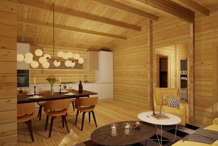 Blockbohlenhaus 16x7m