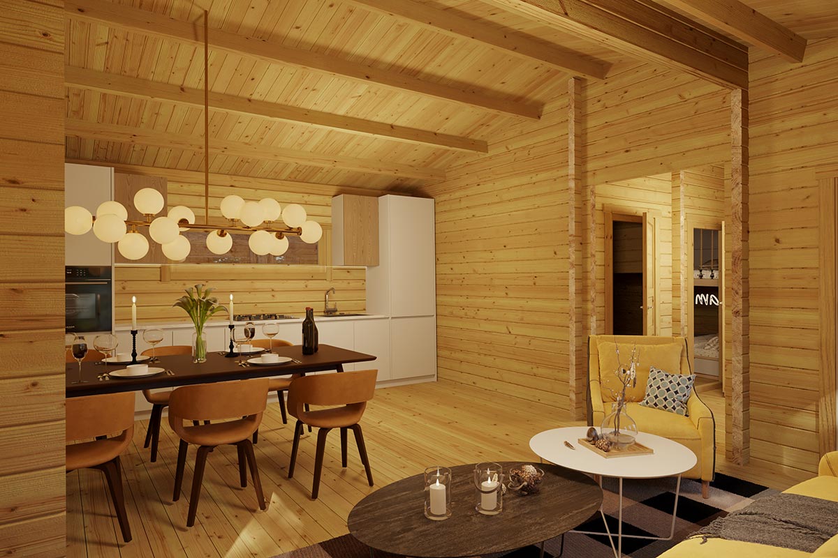 Blockbohlenhaus 16x7m