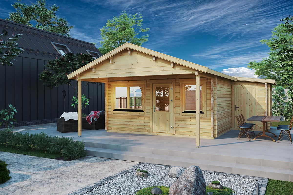 Gartenhaus mit Schuppen 7x7m