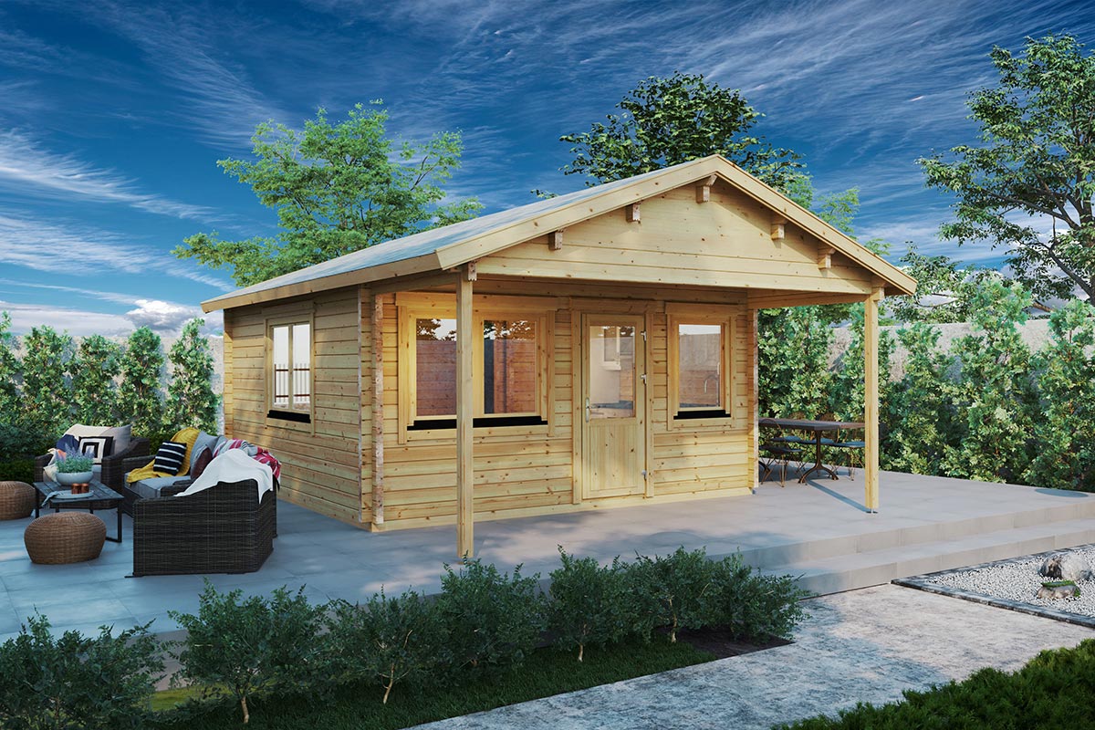 Gartenhaus mit Schuppen 7x7m