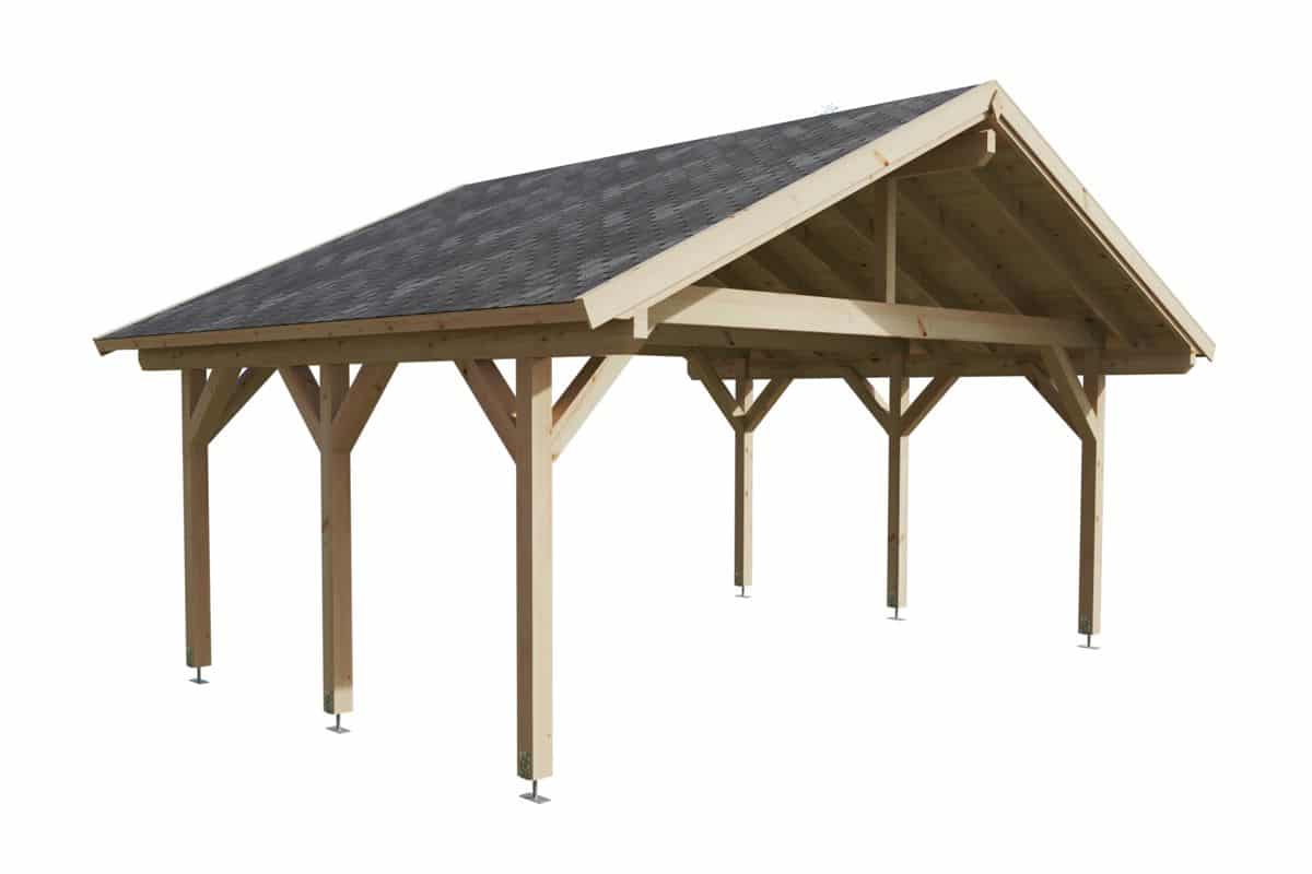 Doppelcarport aus Holz – für zwei Autos