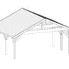 Großer Holz-Carport-Bausatz "Henley XL" 6x5m