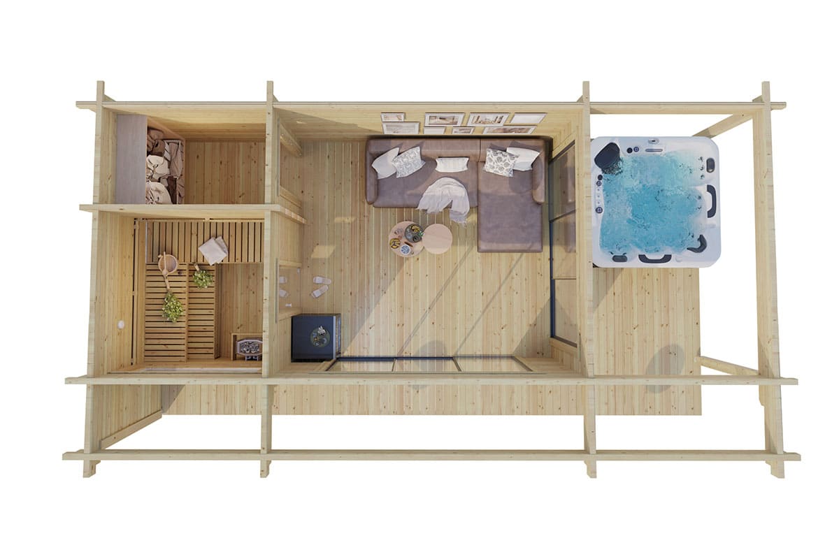 Garten Saunahaus 8x4m