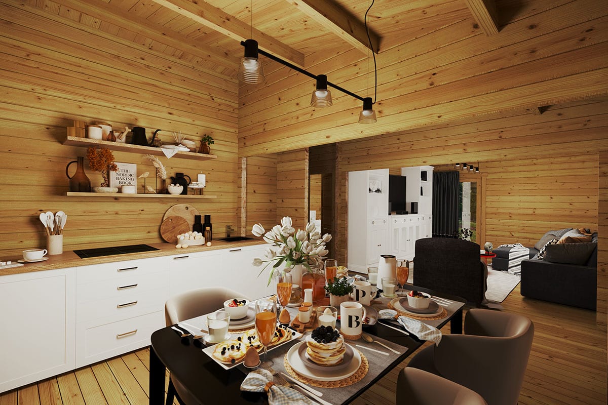 Blockhaus mit zwei Schlafzimmern 10x10m