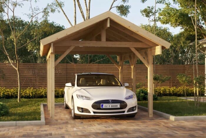Holz-Carport-Bausatz 4x5m - für ein Auto