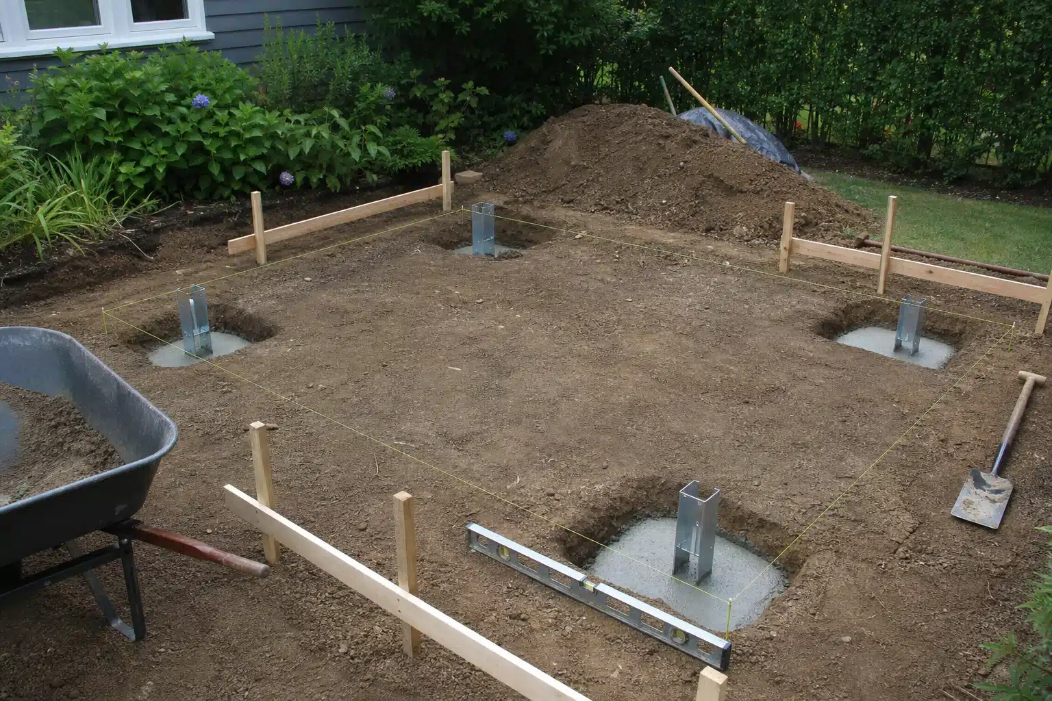 Punktfundamente für Holzpergola