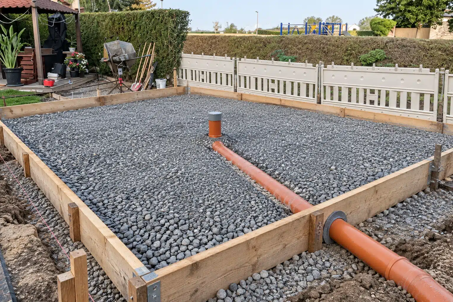 Zuluftrohr im Fundament