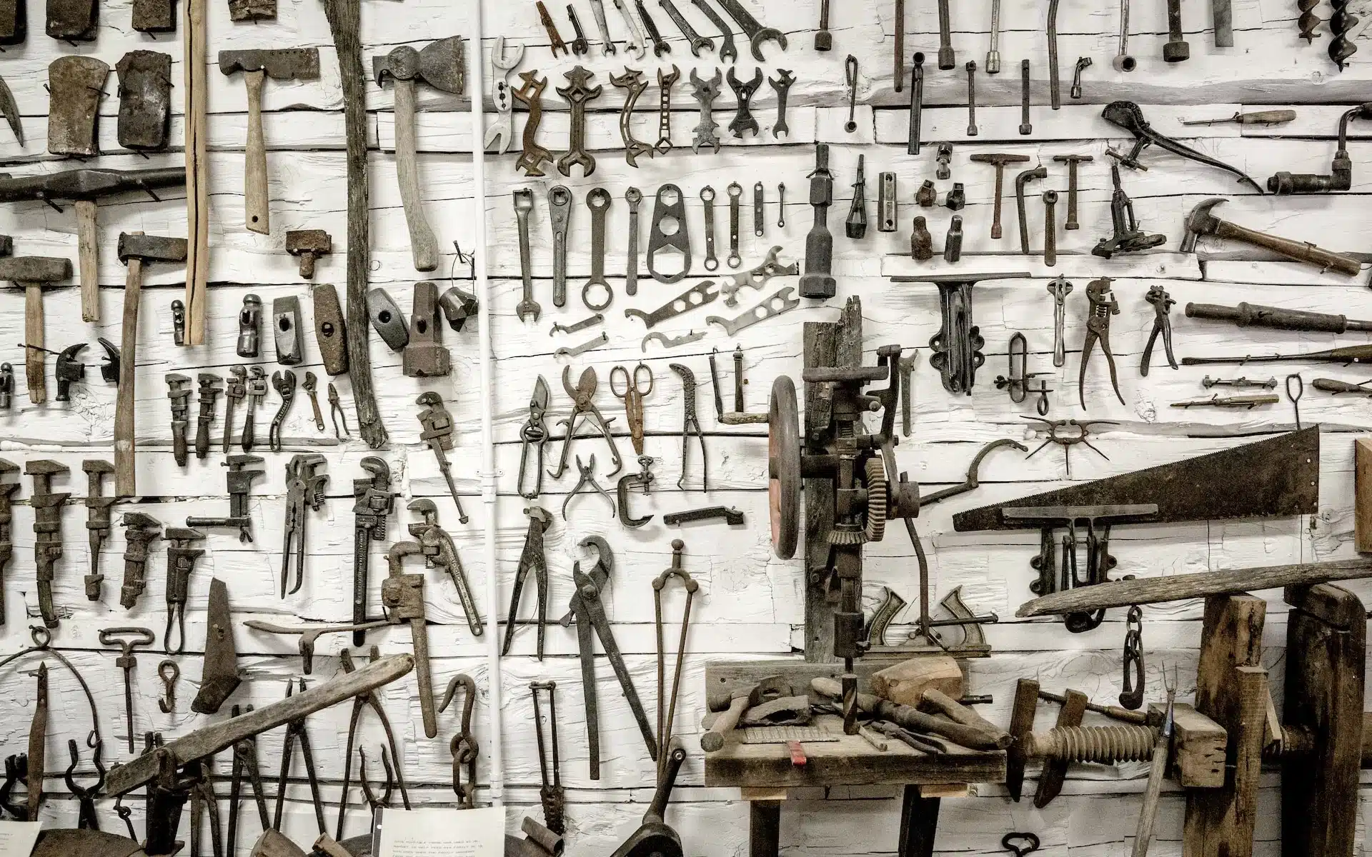Werkbank in der Holzgarage