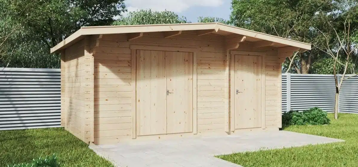 Doppel-Geräteschuppen aus Holz
